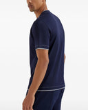 Tricou BRUNELLO CUCINELLI, Blue T-shirt with embroidered emblem