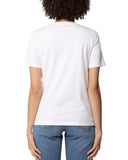 Tricou ELISABETTA FRANCHI, Logo Embroidery Cotton T-Shirt, Alb