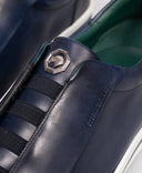 Sneakers STEFANO RICCI, Blue leather sneakers with logo