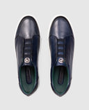 Sneakers STEFANO RICCI, Blue leather sneakers with logo