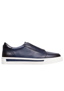 Sneakers STEFANO RICCI, Blue leather sneakers with logo