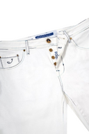 JEANS JACOB COHEN, White denim scott jeans blue stitch