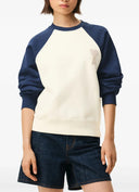 Bluza AMI PARIS, White And Blue Cotton Knitted Ami De Coeur Sweatshirt