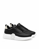 Sneakers STEFANO RICCI,Men's Black Leather Sneakers with White Sole