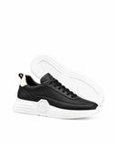 Sneakers STEFANO RICCI,Men's Black Leather Sneakers with White Sole