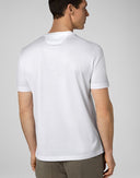 Tricou PAL ZILERI, Insertie multicolora frontala, Alb