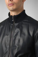 Geaca PAL ZILERI, Bomber Stand up Collar, Black