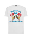 Tricou DSQUARED2, Canadian Brothers, Alb