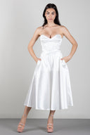Rochie ELISABETTA FRANCHI, gazar fabric, Alb