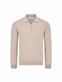 GRAN SASSO  Half Zip Polo-Beige
