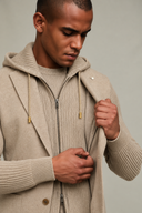 Jacheta LBM, IVAN wool jersey blazer - Beige