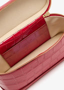 Geanta JACQUEMUS, Le Petit vanity bag, croc-effect leather, Rosu
