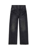 Jeans PURPLE, Logo Embroidery – Negru