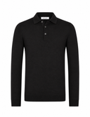 Bluza GRAN SASSO, silk and wool polo, Negru