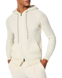 Hanorac L.B.M 1911,Ivory knit hoodie