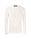Pulover GRAN SASSO,Diamond-patterned cashmere crew neck sweater