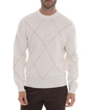 Pulover GRAN SASSO,Diamond-patterned cashmere crew neck sweater