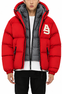 Geaca ALPHASTYLE, Kudu Matte Double Hood Down Jacket, Rosu