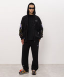 Hanorac OFF WHITE, with Arrow Archigeography logo print, Negru