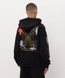 Hanorac OFF WHITE, with Arrow Archigeography logo print, Negru