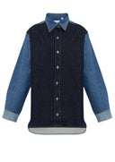 Jacheta OFF WHITE,arrows-print denim shirt