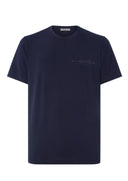 Tricou CORNELIANI, Navy blue cotton pique polo shirt with print on chest
