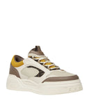 Sneakers FENDI, Fendi Force Trainers,White, brown and yellow leather low-tops