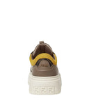 Sneakers FENDI, Fendi Force Trainers,White, brown and yellow leather low-tops