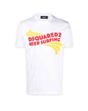 Tricou DSQUARED2, Kepp Surfing Print, White