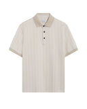 Tricou PAL ZILERI, Knitted Polo, Jacquard Cotton, Natural Beige