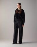 Pantaloni Moose Knuckles, velvet-trim track pants, Negru