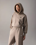 HANORAC Moose Knuckles, Mixed Media Bunny Hoodie, Bej