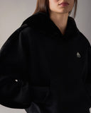 HANORAC Moose Knuckles, Mixed Media Bunny Hoodie, Negru