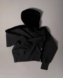 HANORAC Moose Knuckles, Mixed Media Bunny Hoodie, Negru
