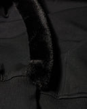 HANORAC Moose Knuckles, Mixed Media Bunny Hoodie, Negru