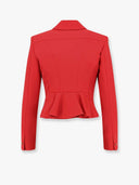 Sacou ELISABETTA FRANCHI,   double layer stretch crêpe fabric, Rosu