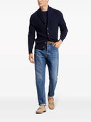 Tricou BRUNELLO CUCINELLI, Layered Design, Silk, Navy Blue