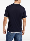 Tricou BRUNELLO CUCINELLI, Layered Design, Silk, Navy Blue