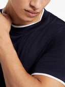 Tricou BRUNELLO CUCINELLI, Layered Design, Silk, Navy Blue