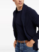 Tricou BRUNELLO CUCINELLI, Layered Design, Silk, Navy Blue