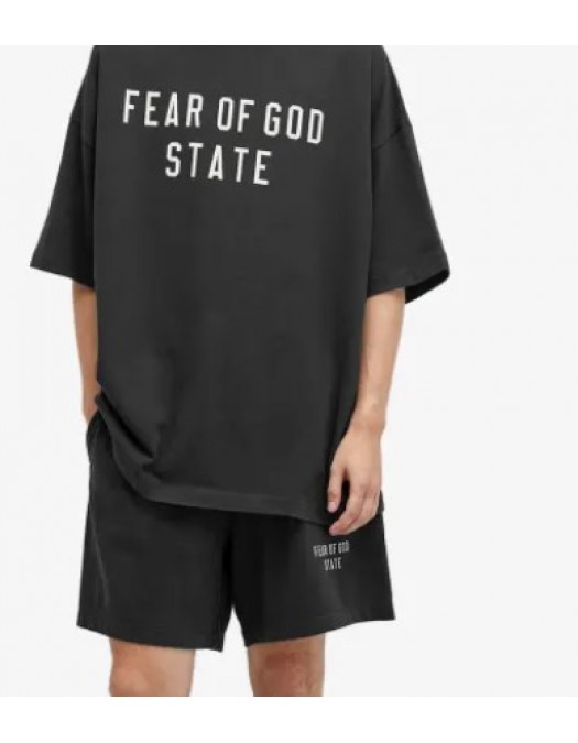 Pantaloni FEAR OF GOD,  Heavy Jersey Soccer Short - 160BT244160FBLACK