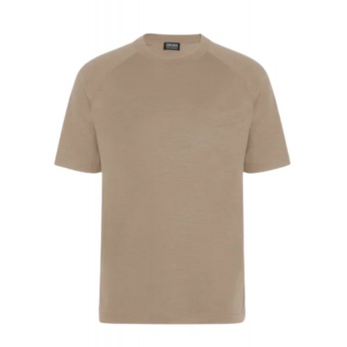 Tricou Zegna, Wool, Classic Design, Beige Tricou Zegna, Wool, Classic Design, Beige