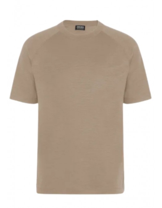 Tricou Zegna, Wool, Classic Design, Beige - FCT706UF328A9N02 Tricou Zegna, Wool, Classic Design, Beige - FCT706UF328A9N02
