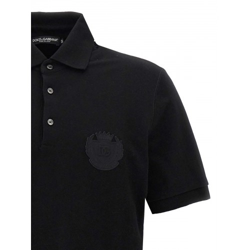Tricou Dolce & Gabbana, Polo, Logo Insert, Black Tricou Dolce & Gabbana, Polo, Logo Insert, Black