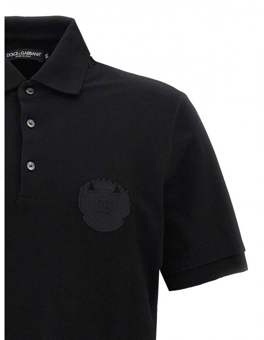 Tricou Dolce & Gabbana, Polo, Logo Insert, Black - G8PL4ZG7NYYN0000