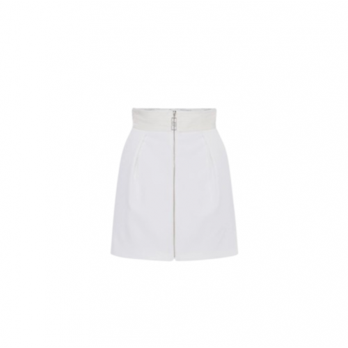 Fusta ELISABETTA FRANCHI, Slim fit skirt in double-layer, White Fusta ELISABETTA FRANCHI, Slim fit skirt in double-layer, White