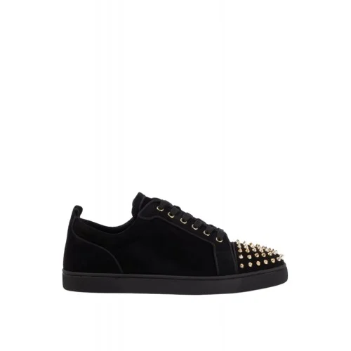Sneakers Christian Louboutin, Spikes Design, Black, Light Gold