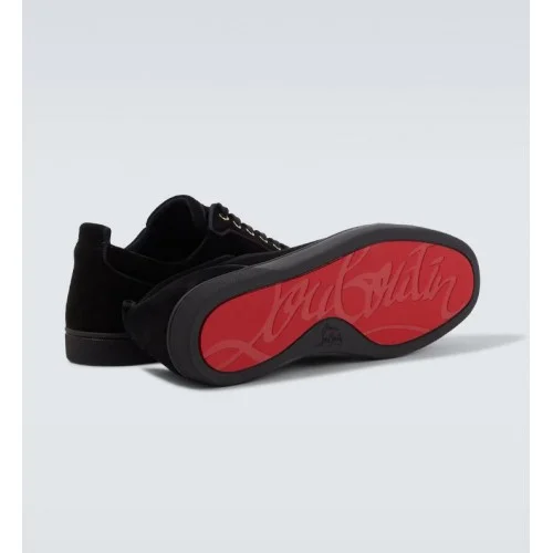 Sneakers Christian Louboutin, Spikes Design, Black, Light Gold