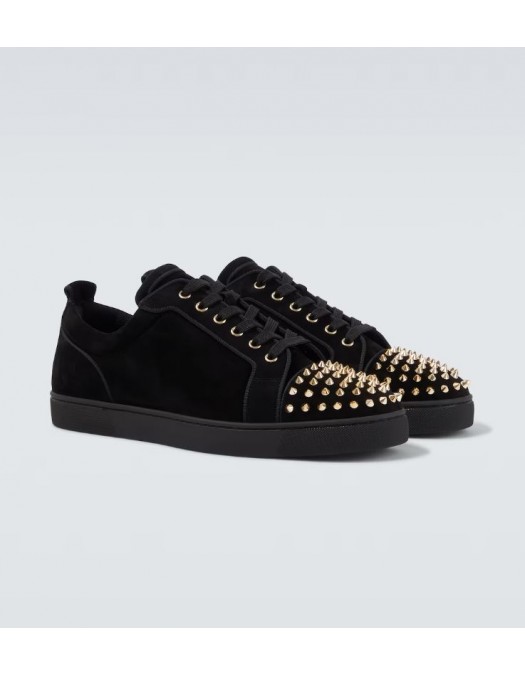 Sneakers Christian Louboutin, Spikes Design, Black, Light Gold - 3240078B077