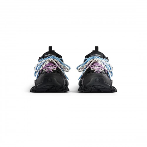 SNEAKERS BALENCIAGA, Track Trail, Blue and Purple Details, Black